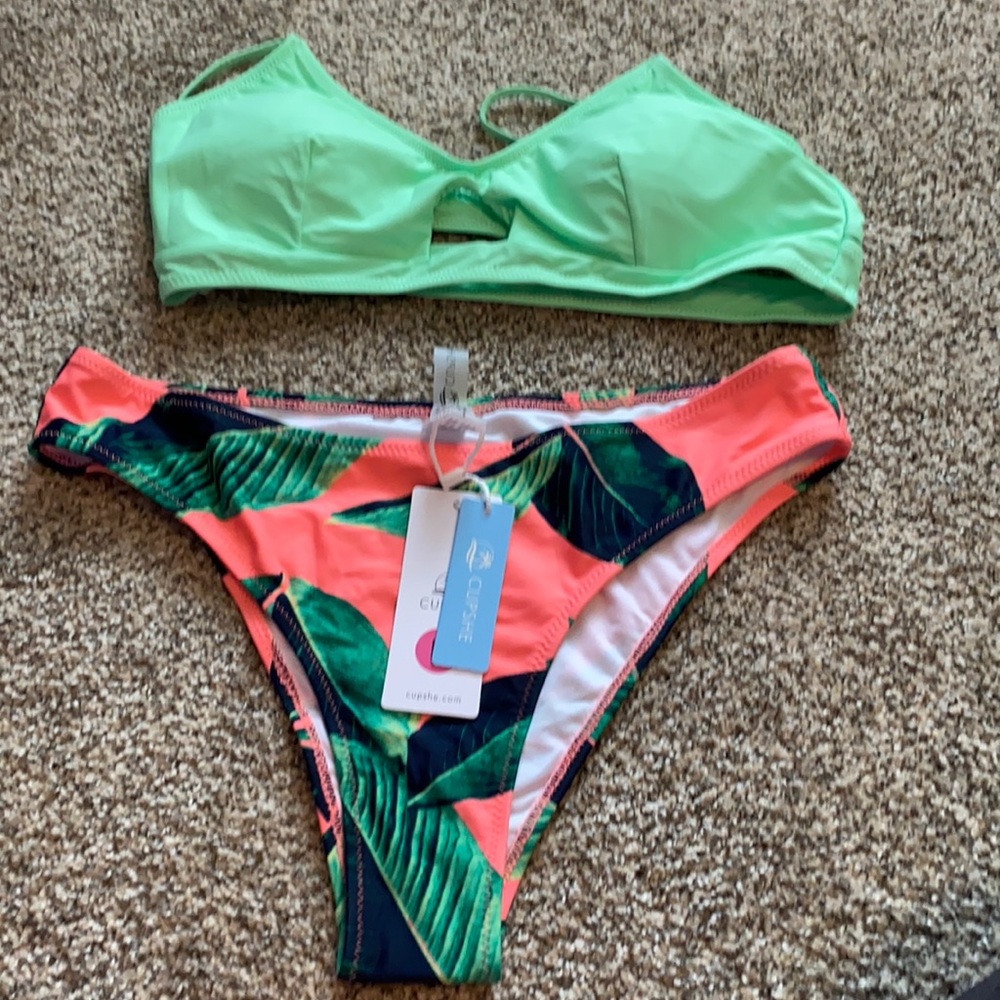 Lime green swimsuit